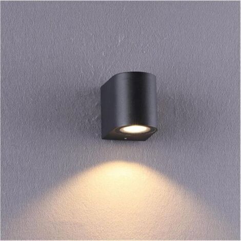 ALLIANDISApplique murale Lampe de chevet - Lampe murale de salon de chambre à coucher - Tête simple ronde noire - 1