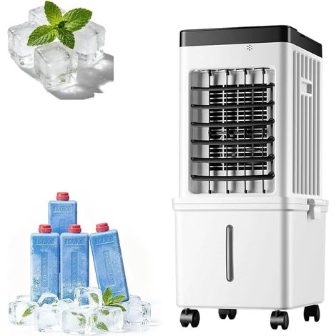Rafraîchisseur d'Air Évaporatif 3 en 1 15 L, Ventilateur 75 W Rafraîchisseur d'air 3 en 1 avec réservoir 12 L trois vitesses trois modes télécommande oscillation 120°