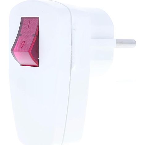Right Angle Contact Plug with Illuminated Switch, Earth Plug, 230V Indoor (1/5)