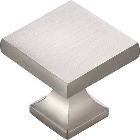 Boutons de meubles – Boutons carrés pour commodes et meubles de cuisine – Poignées de porte modernes en alliage de zinc – Lot de 5 – Argent (1/2)
