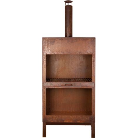 Chauffe-terrasse + range bois rouillé XL