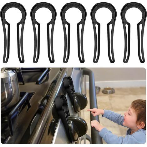 Couvre-boutons de cuisinière à gaz de sécurité pour enfants (lot de 5) (1/5)