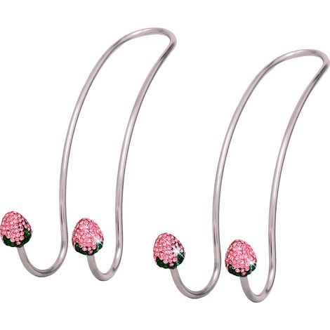 Crochets de voiture brillants, crochets de rangement pour appuie-tête de siège, robustes et durables, porte-bagages arrière, universels pour SUV et camions, paquet de 2 (rose). (1/3)
