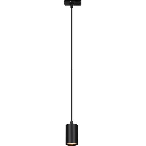 Système de rail Lampe suspendue, combinable, accessoires, Tracklight, lampe suspendue, GU10, plafonnier, 1410x82x55mm (LxlxD), noir (1/5)