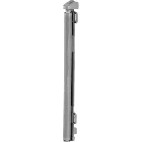 Mophorn Puerta retráctil 158 x 87 cm, barrera de seguridad para mascotas con cierre, diseño de malla para un paso cómodo, ideal para escaleras, puertas, pasillos y salas de juegos, color gris