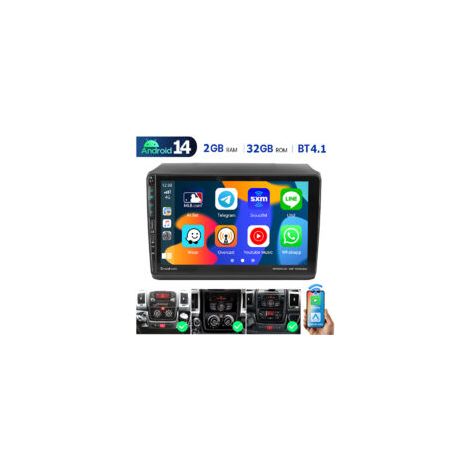 Autoradio Android 15 64Go pour Fiat Ducato / Citroën Jumper / Peugeot Boxer - DAB+ en Option, GPS Intégré - 1+32G