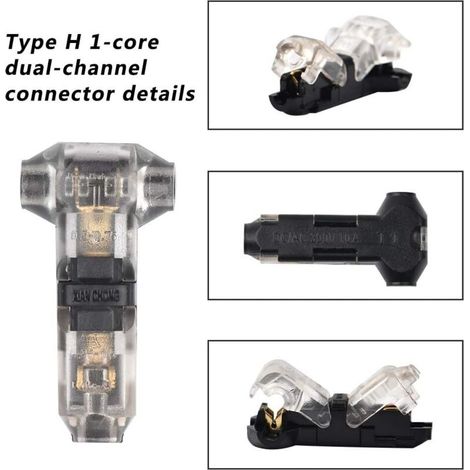 Aougo – Confezione da 12 connettori a T a 1 pin per cavi 20/22 AWG – Connessione rapida, impermeabile e ignifuga – Per applicazioni di illuminazione, audio e automotive. (1/4)