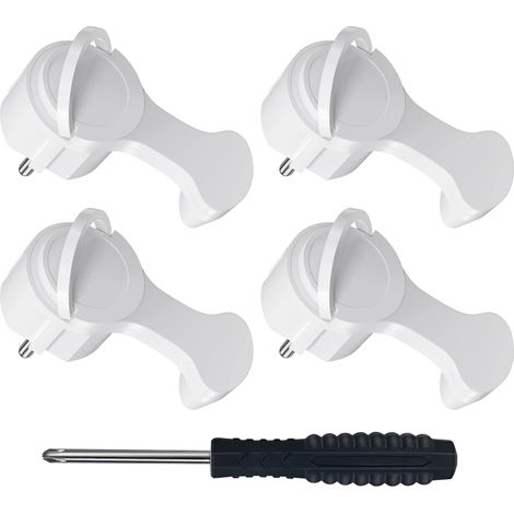 (Blanc) Adaptateur de prise plate standard européen, poignée pliable, prise adaptateur de prise de courant mâle et femelle interchangeable. (1/5)