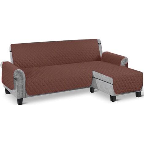 Wasserdichter und rutschfester Sofabezug – ideal für Familien mit Haustieren – kaffeefarben, 290 cm breit, 177 cm lang (1/4)
