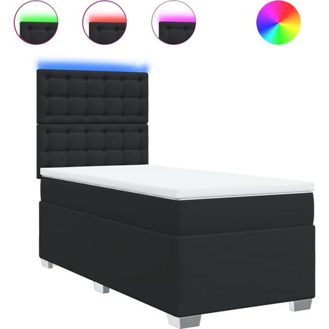 Maison Exclusive - Letto a Molle con Materasso Nero Singolo in Similpelle (1/5)