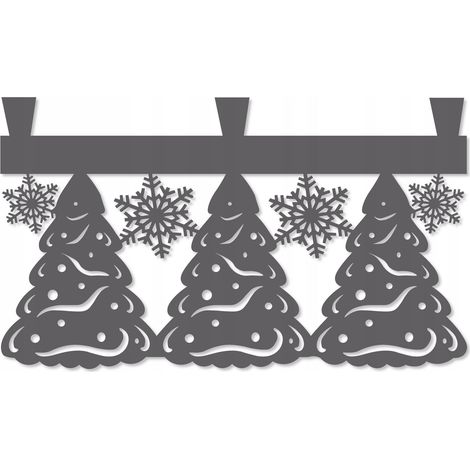 Mantovana natalizia per tende con motivo a fiocchi di neve e albero di Natale PATKI 60x35