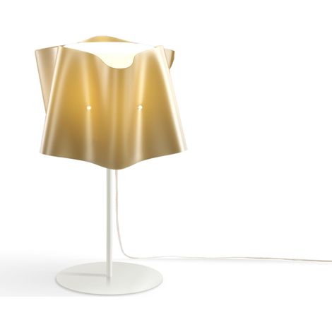 Lampada da tavolo con base e stelo metallo FOLIO paralume Oro diametro 25x h37 cm (1/2)