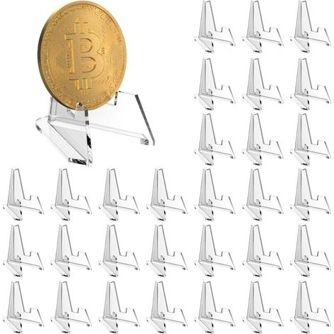 Bardusch-Lot de 30 mini chevalets transparents en plastique pour médailles, cartes, badges et images (1/5)