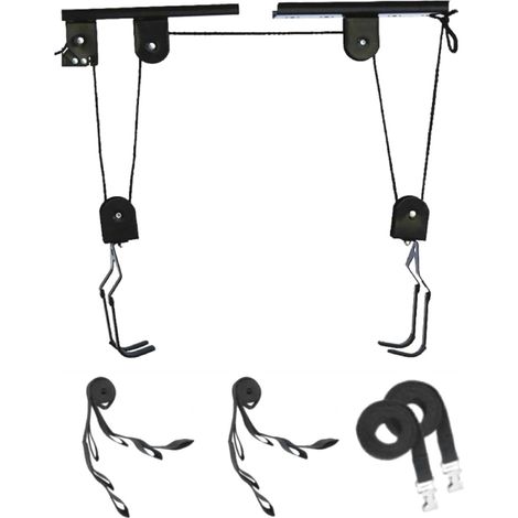 Support Vélo Plafond 60 Kg – Lève-vélo Suspendu Pour Garage Capacité 60 kg · Câble 15 m · Poulie de levage · Pour garage, grenier (1/5)