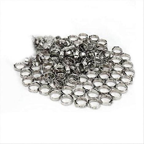 1/2-Zoll-PEX-Schlauchschelle, Quetschschelle, Rohrbefestigungsring, 10er-Packung, Schnellkupplung, für Sanitär- und Heizungsanwendungen (1/5)