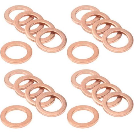 20 Pièces Rondelles Cuivre 12x18x1.5mm Joints Étanchéité Anneaux Plats (1/4)