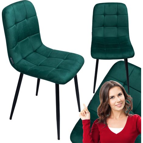 Gepolsterter Samtsessel für Wohn-/Esszimmer, Samt-Loft, Flaschengrün
