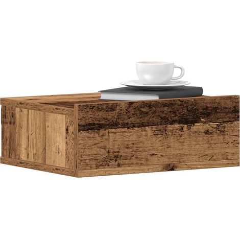 Hängender Nachttisch Altholz-Optik 40x32x15 cm Holzwerkstoff