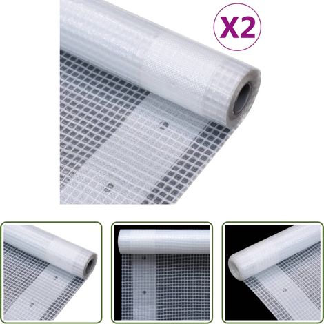 Bâche de protection -  Bâches Leno 2 pcs 260 g/m² 3x15 m Blanc (1/5)