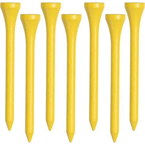 Tees de golf, 7 cm (2 3/4 pouces), paquet de 70, tees de golf professionnels de luxe en bois, tees de golf en bois dur naturel (1/5)