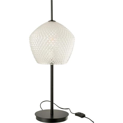 Lampe à Poser en Verre Design "Jenna" 60cm Blanc (1/3)