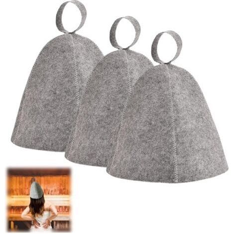 Gris 3 Pièces Feutre Bonnet Accessoires de Sauna IdéAux Sauna AntiChaleur Bonnet de Sauna pour Homme et Femme Chapeau Sauna en Feutre Chapeaux Bonnets De Sauna Pour Hommes et Femmes. (1/5)