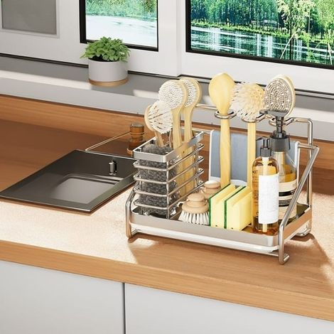 Étagère de cuisine en acier inoxydable linéaire avec drainage efficace, (modèle de vague) 251517 cm Couleur métallique (1/5)