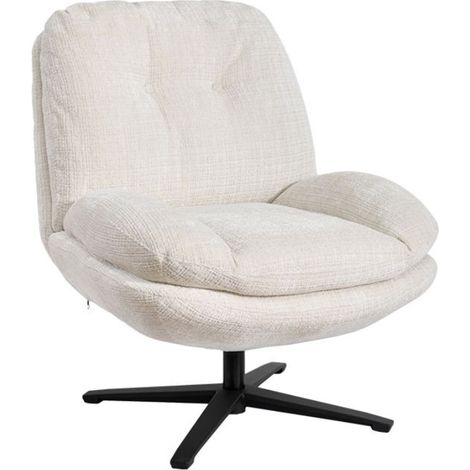 Fauteuil relaxant pivotant tissu blanc écru PANAMA Casita (1/5)
