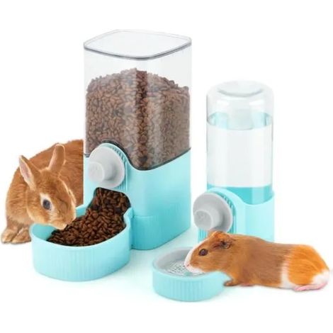 Distributeur d'eau pour lapins - 1,2 l - Bouteille d'eau suspendue - Distributeur automatique de nourriture pour animaux (1/4)