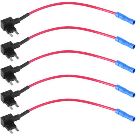 DEESSE SHOP-5pcs Fusible Lame Adaptateur, 12V Ajouter un Fusible de Circuit Porte-Fusible de Voiture Adaptateur Mini Fusible à Lame(Mini Type) (1/5)