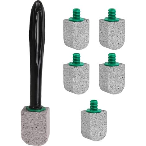 Bowl Cleaner Brush with 5 Replaceable Heads Pumice Stone