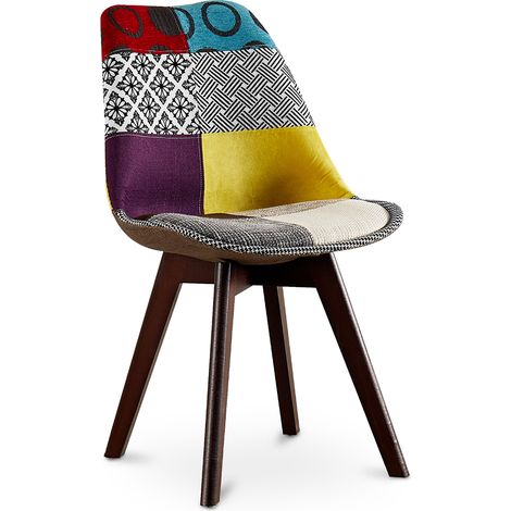 Esszimmerstuhl - Bezogen mit Patchwork - Ray Multicolor