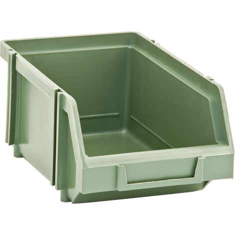 Set 12 contenitori a bocca di lupo in PST AU - L 108 x H 75 x P 167 mm - Verde