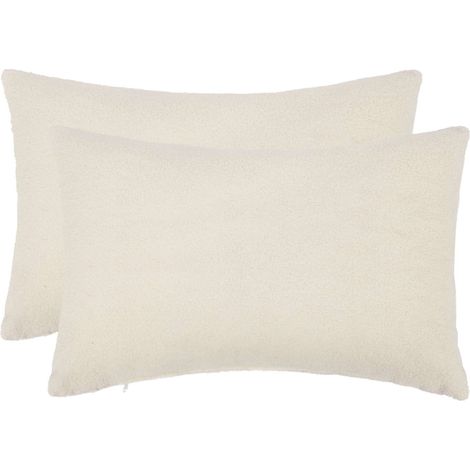 vidaXL Housse de coussin 2 pcs HEERLEN Crème 50 x 75 cm Bouclé - maison aménagement maison