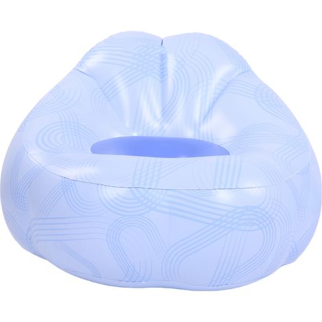Chaise longue gonflable en PVC, canapé ergonomique et Portable, canapé à Air pour la maison, le Camping, motif de ligne bleue (1/5)
