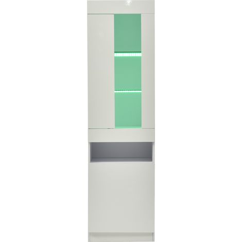 Vetrina alta con LED bianco 50 x 40 x 180 cm in truciolato (1/5)