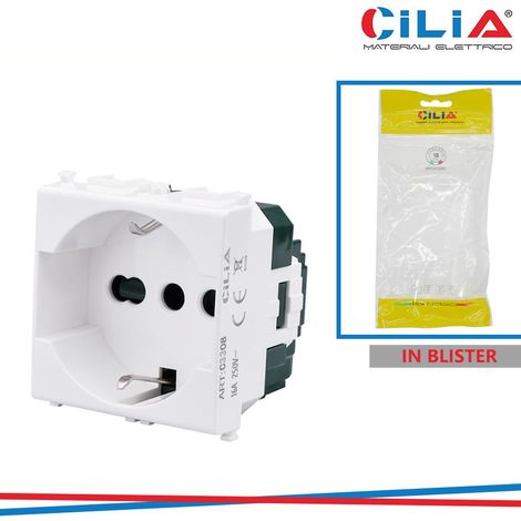 PRESA SCHUKO 2P+T VMR PLN BIANCO CILIA