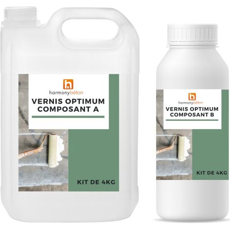 Vernis Optimum® bi composant PU - Kit de 4 kg Brillante - Harmony Béton