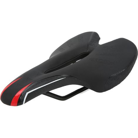 Atmungsaktiver Fahrradsattelbezug, ergonomisches Mountainbike-Sattelkissen, Memory-Schaum-Sattelbezug, schwarz und rot (1/5)