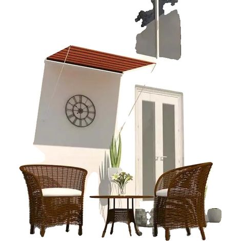 Toldo retráctil, resistente a los rayos UV, impermeable, 200 x 150 cm (1/2)