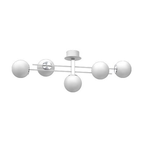 Plafonnier Satelit boules blanc chrome 5xE27 Luminex