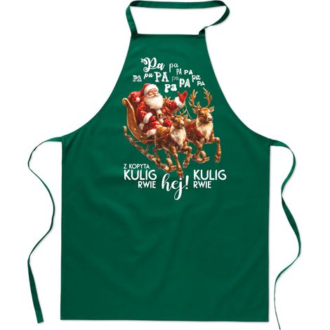 Küchenschürze mit Aufdruck von Huf, Schlittenfahrt, Weihnachtsmann, Weihnachten (1/4)
