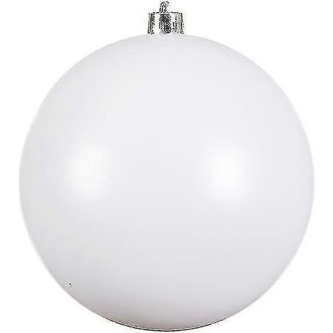 Boule de Noël blanche incassable de 20 cm, grande taille.