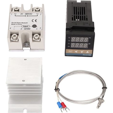 Set of control of the temperature of the farm 100 to 240V Thermostat of type K Thermocouple Thermocouple Relay and relay to semi-conductors 25HAS (1/5)
