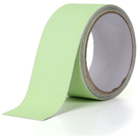 Bande Antidérapante Escalier,Ruban Antidérapant Adhésif,Ruban Autocollant Anti-Dérapante,Bande Sécurité Antidérapant,Aux Escaliers Intérieurs et Extérieurs,Imperméable 2,5cm×5m Vert, Lumineux (1/5)