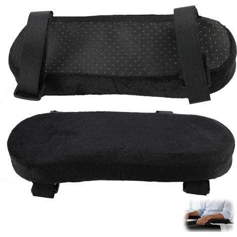2pcs Accoudoir Chaise Gaming Mousse à Mémoire Protège Accoudoirs Coussin de Coude avec Sangles Réglables 23 x 8 x 3 cm pour Bureau Fauteuil Ordinateur Soutien Avant Bras (1/5)