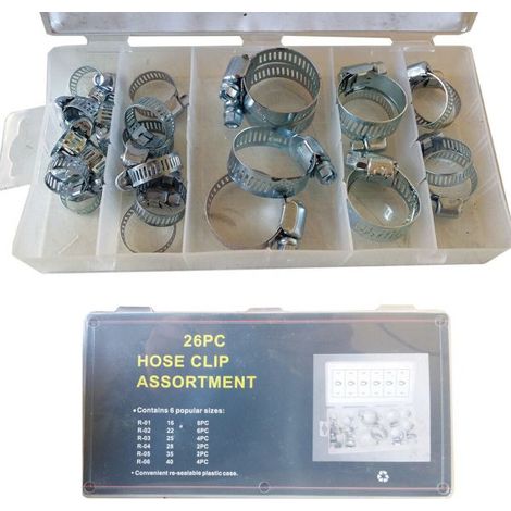SET KIT 26 PZ FASCETTA COLLARE STRINGITUBO METALLICA  VARIE MISURE