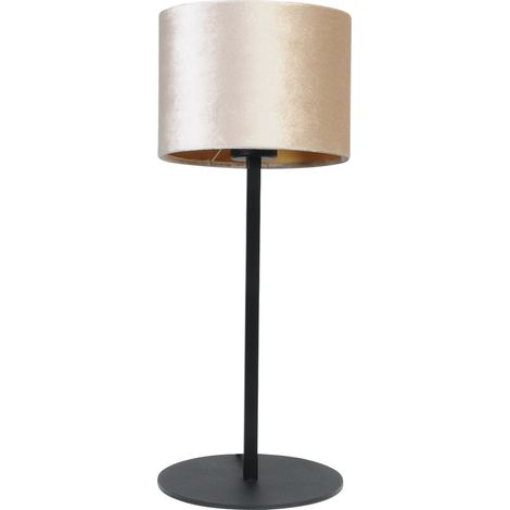 Lampe de table noire Venus avec abat-jour couleur sable - 4470-05-12-30