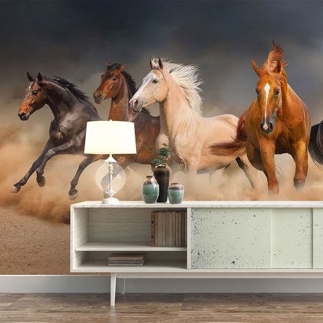 Papier peint panoramique - Chevaux - 130 cm x 62 cm (1/4)
