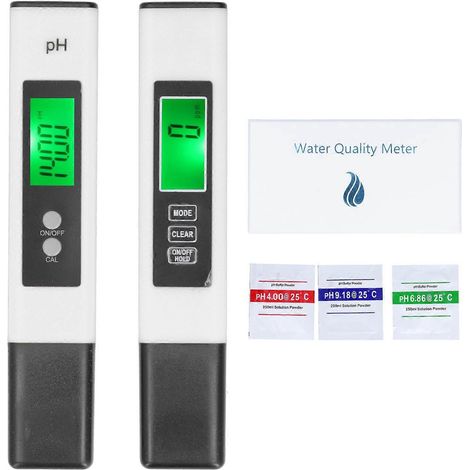 pH- und TDS-Messgerät-Kombination 0,01 pH, hochpräziser Stift, ±2 % Messgenauigkeit, 3-in-1-EC-Temperaturmessgerät (A2)